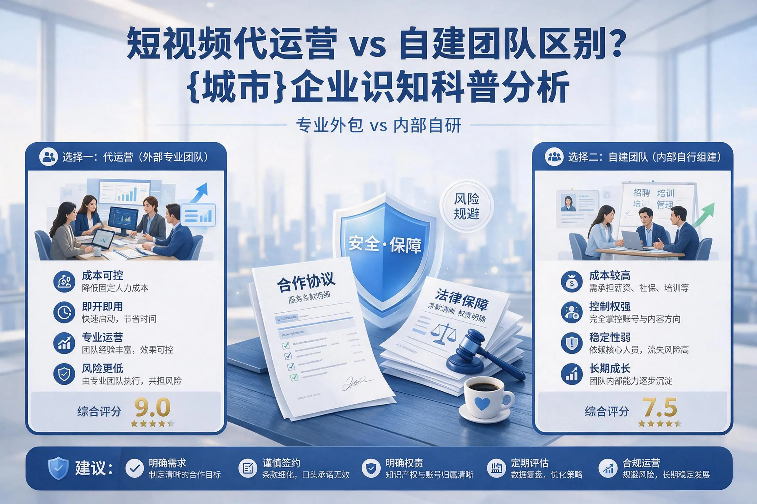 短视频代运营与自建团队区别？广安企业认知科普分析