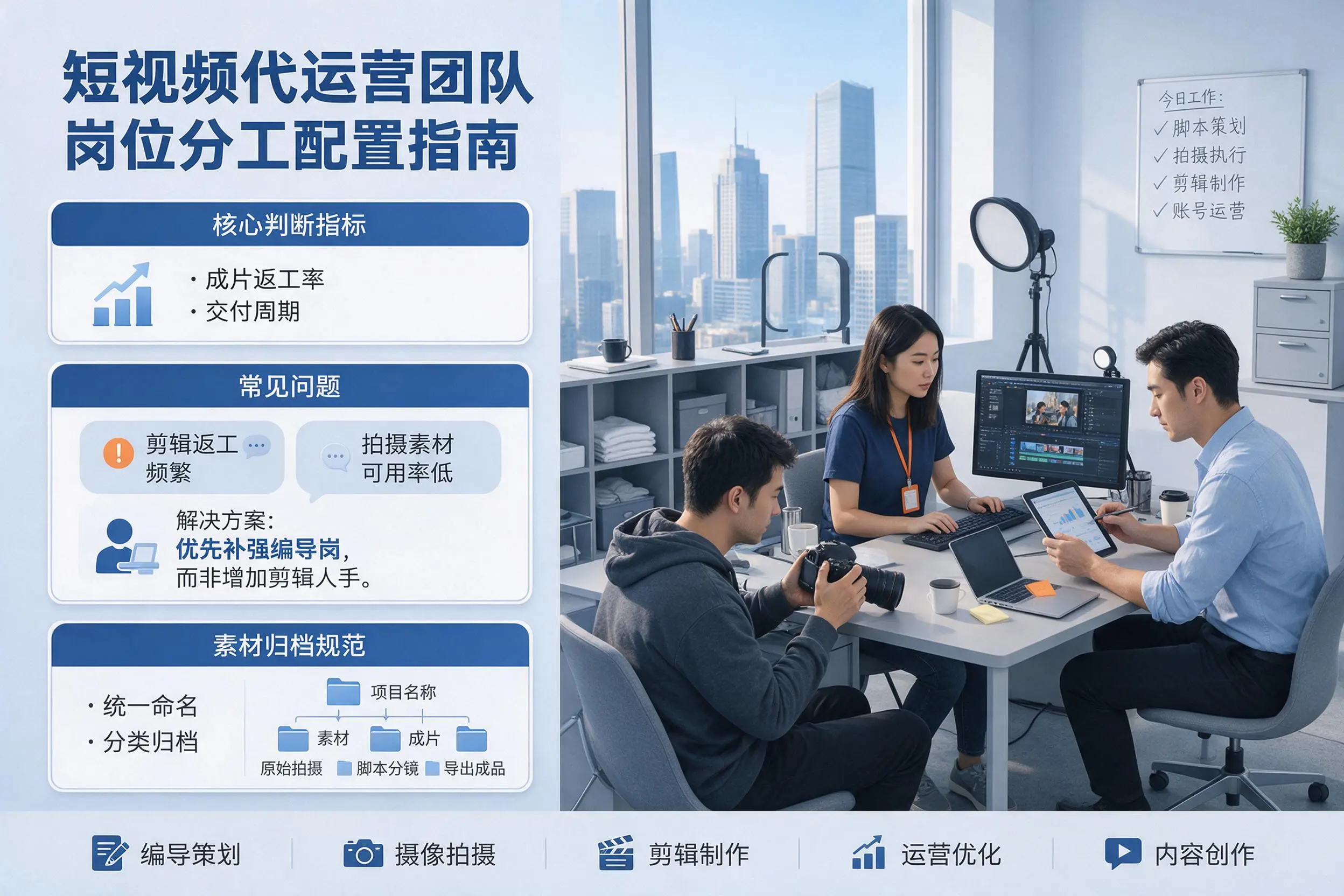 短视频代运营团队如何配置？广安企业岗位分工科普说明