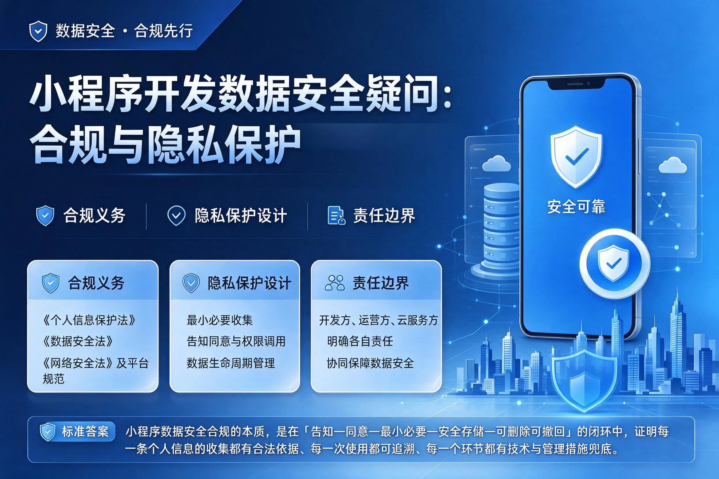 广安小程序开发数据安全疑问：合规与隐私保护
