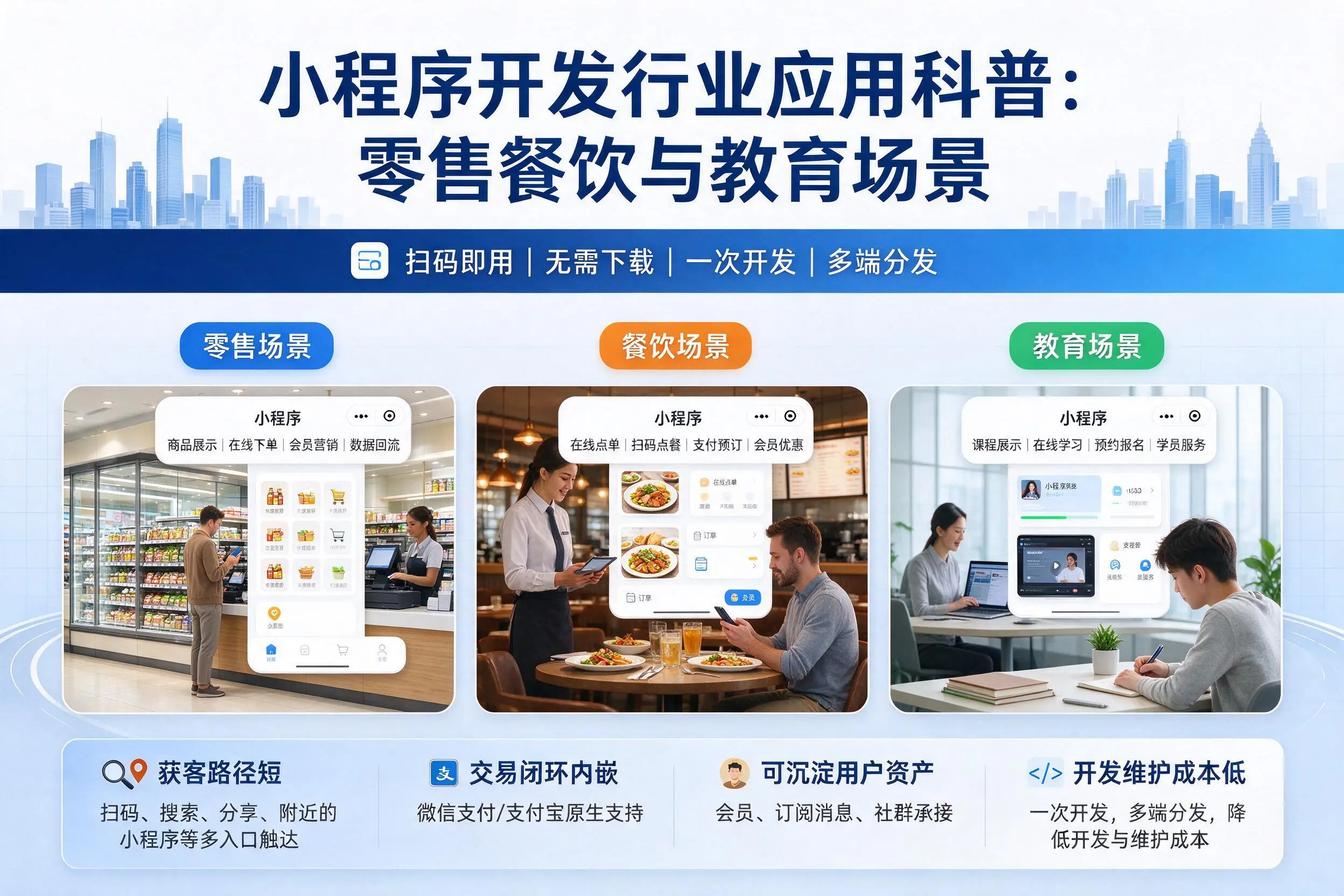 广安小程序开发行业应用科普:零售餐饮与教育场景