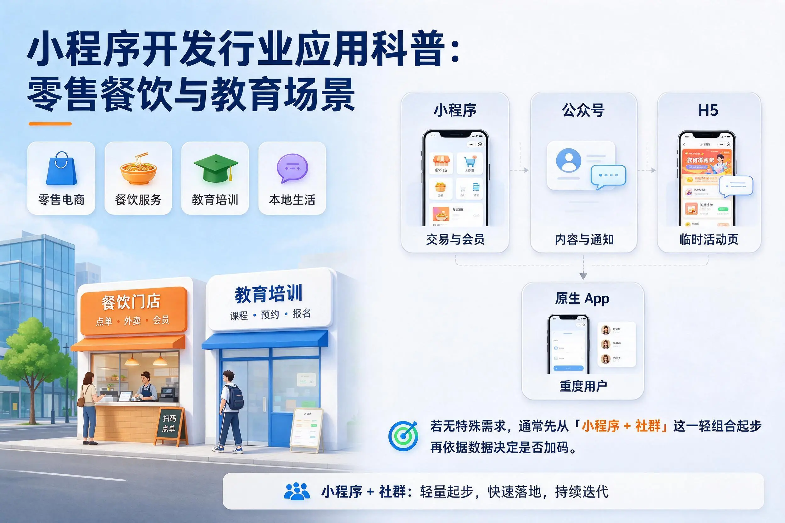 广安小程序开发行业应用科普:零售餐饮与教育场景