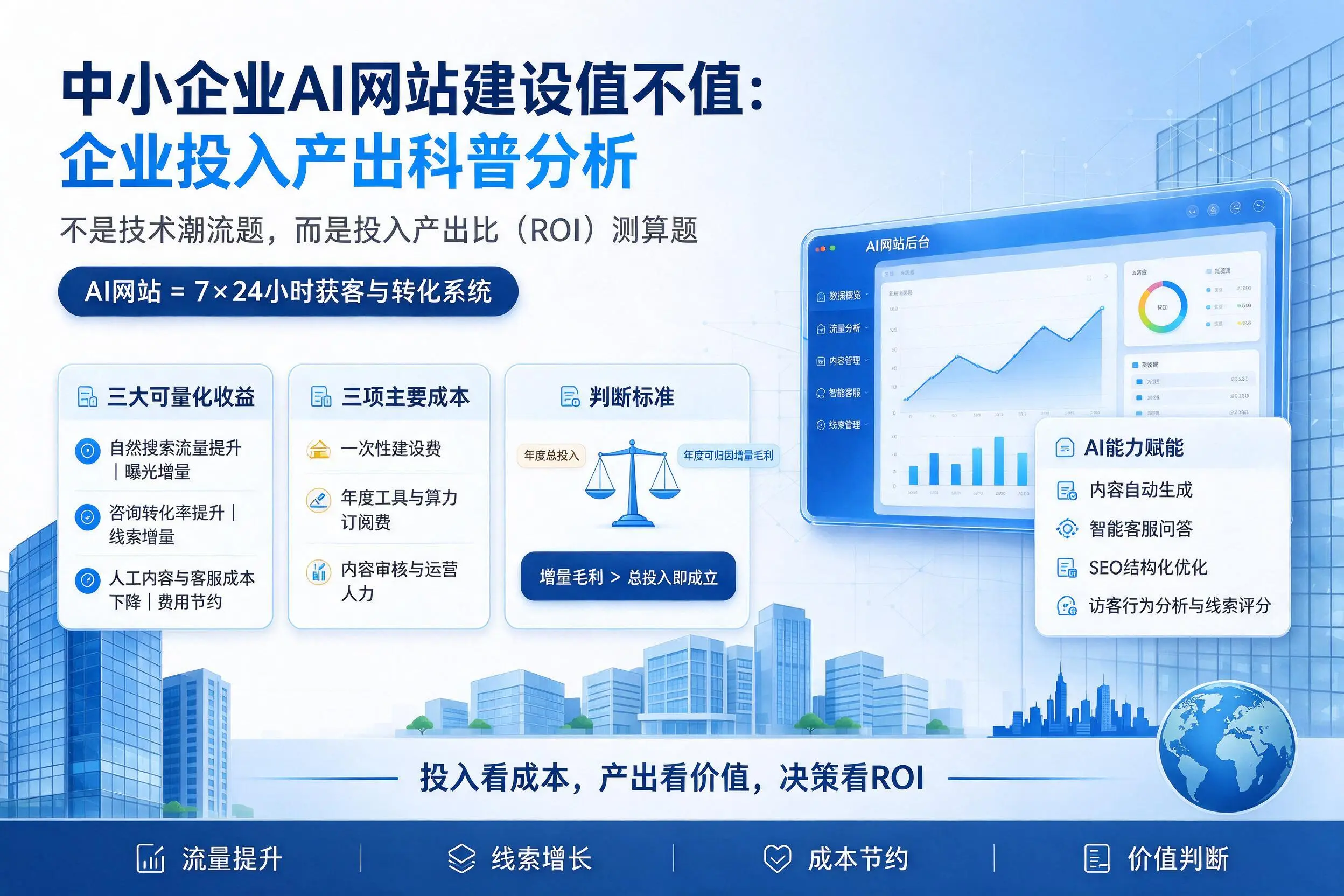 中小企业AI网站建设值不值：广安企业投入产出科普分析