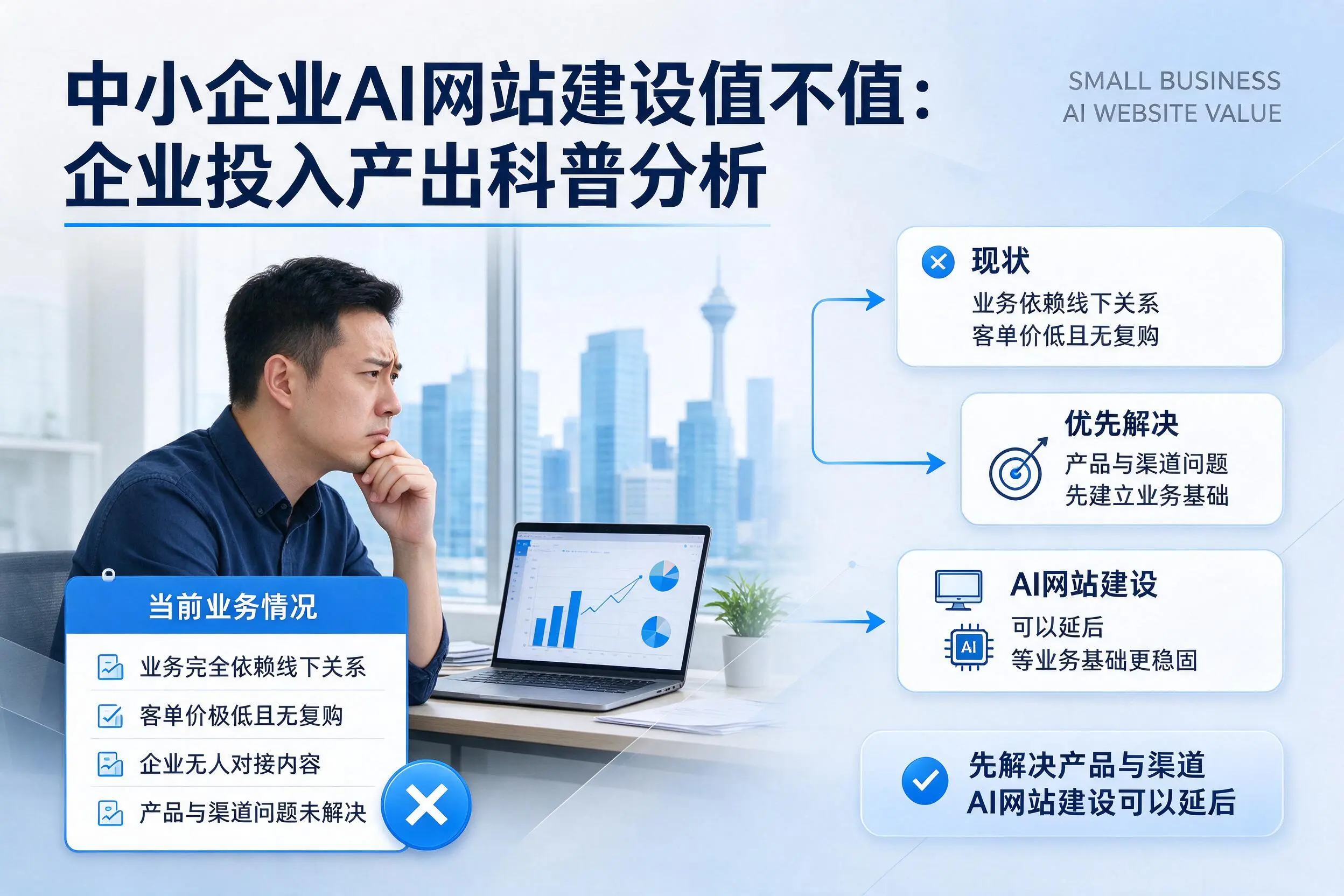 中小企业AI网站建设值不值：广安企业投入产出科普分析