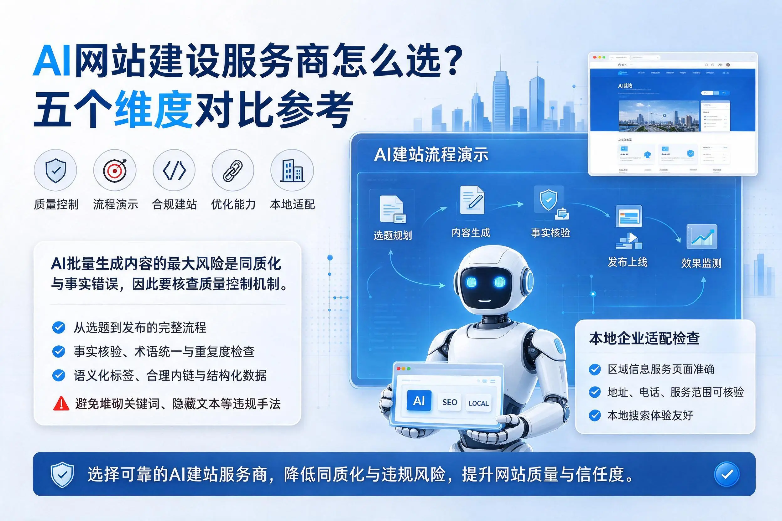 广安AI网站建设服务商怎么选？五个维度对比参考
