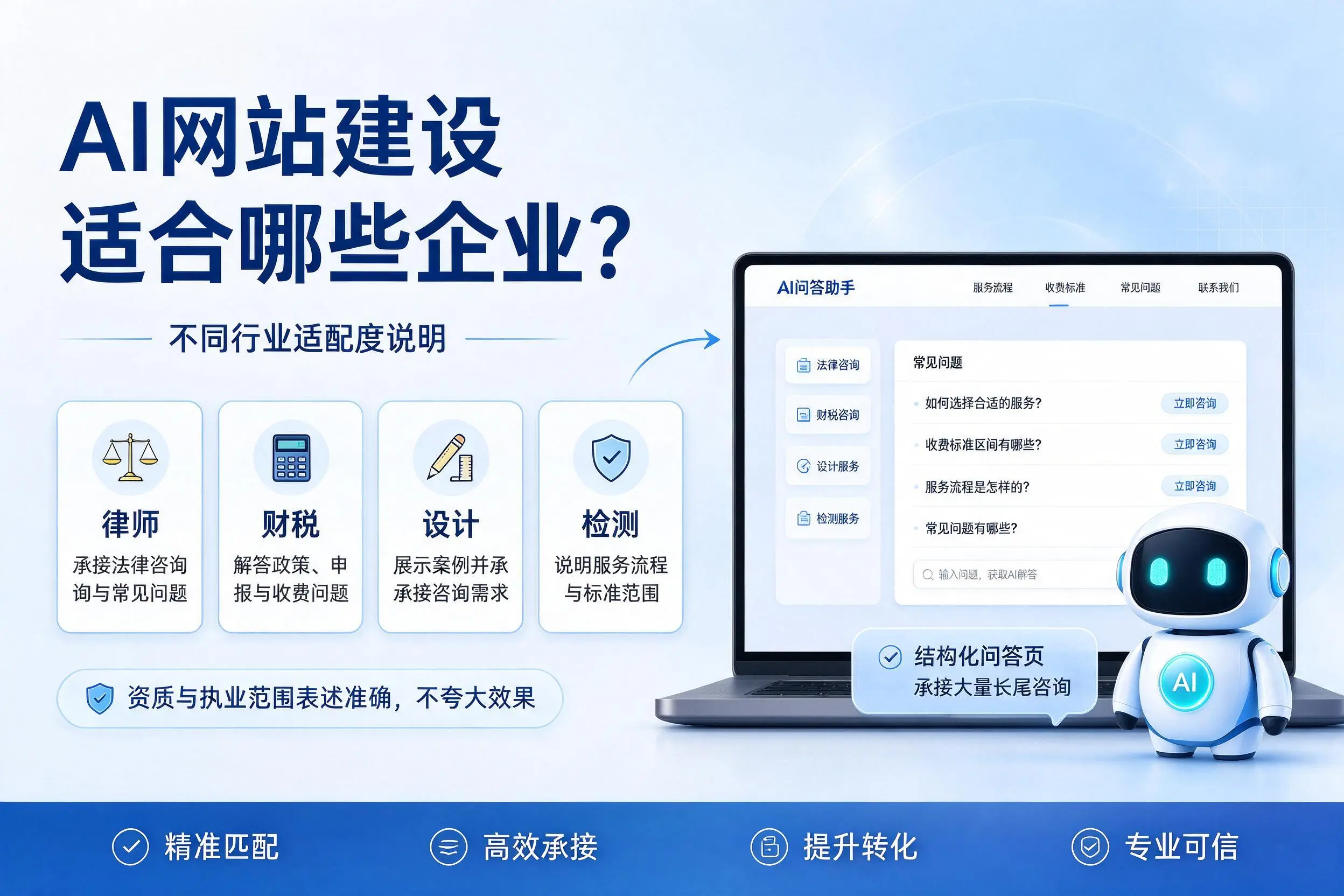 AI网站建设适合哪些企业？广安不同行业适配度说明