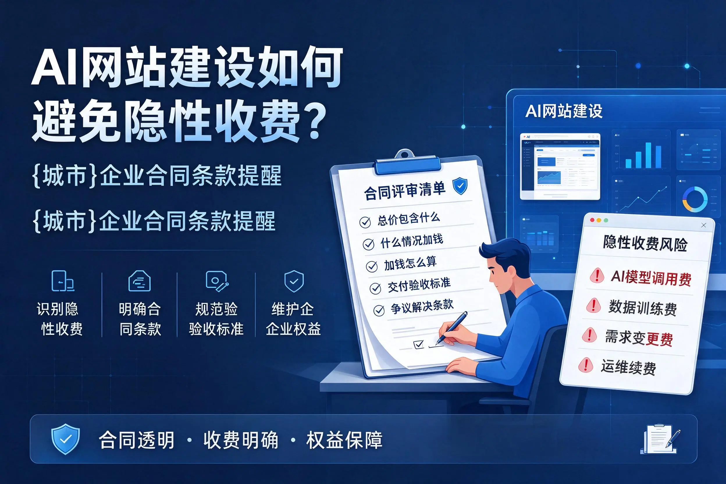 AI网站建设如何避免隐性收费？广安企业合同条款提醒