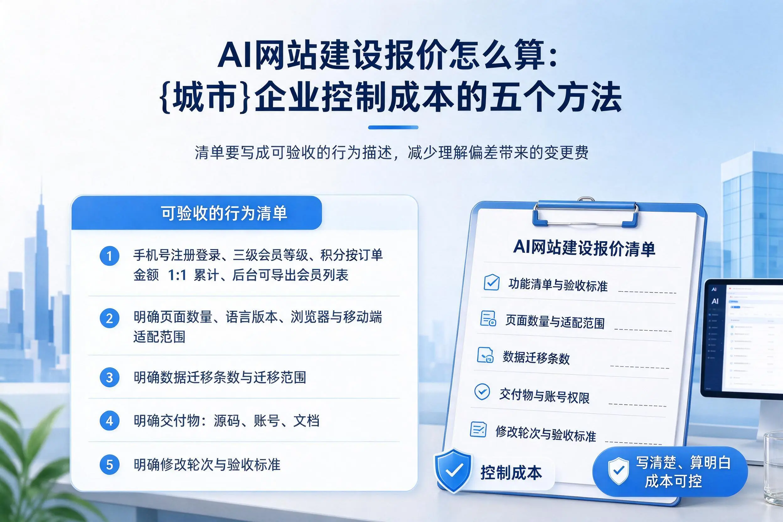 AI网站建设报价怎么算：广安企业控制成本的五个方法